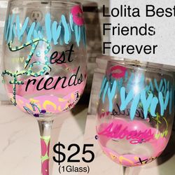 Lolita Custom Best friend wine glass 