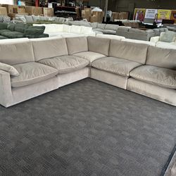 Brown Velvet Cloud feather sectional 