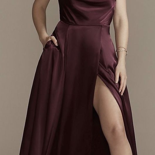Charmeuse Cowl Bridesmaid Dress with Lace-Up Back GALINA SIGNATURE GS290035  for Sale in San Diego, CA - OfferUp
