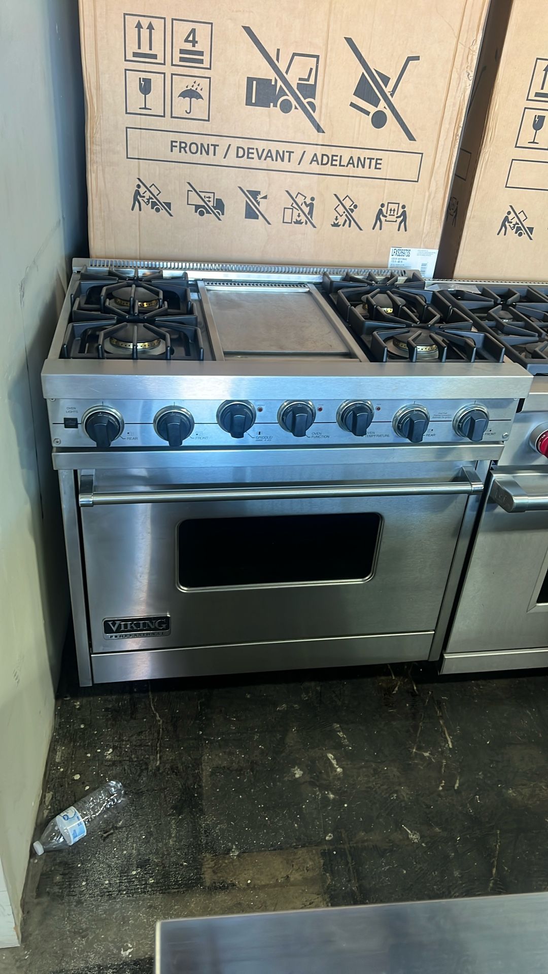 Viking 36”Wide Dual Fuel Range Stove Stainless Steel With Griddle