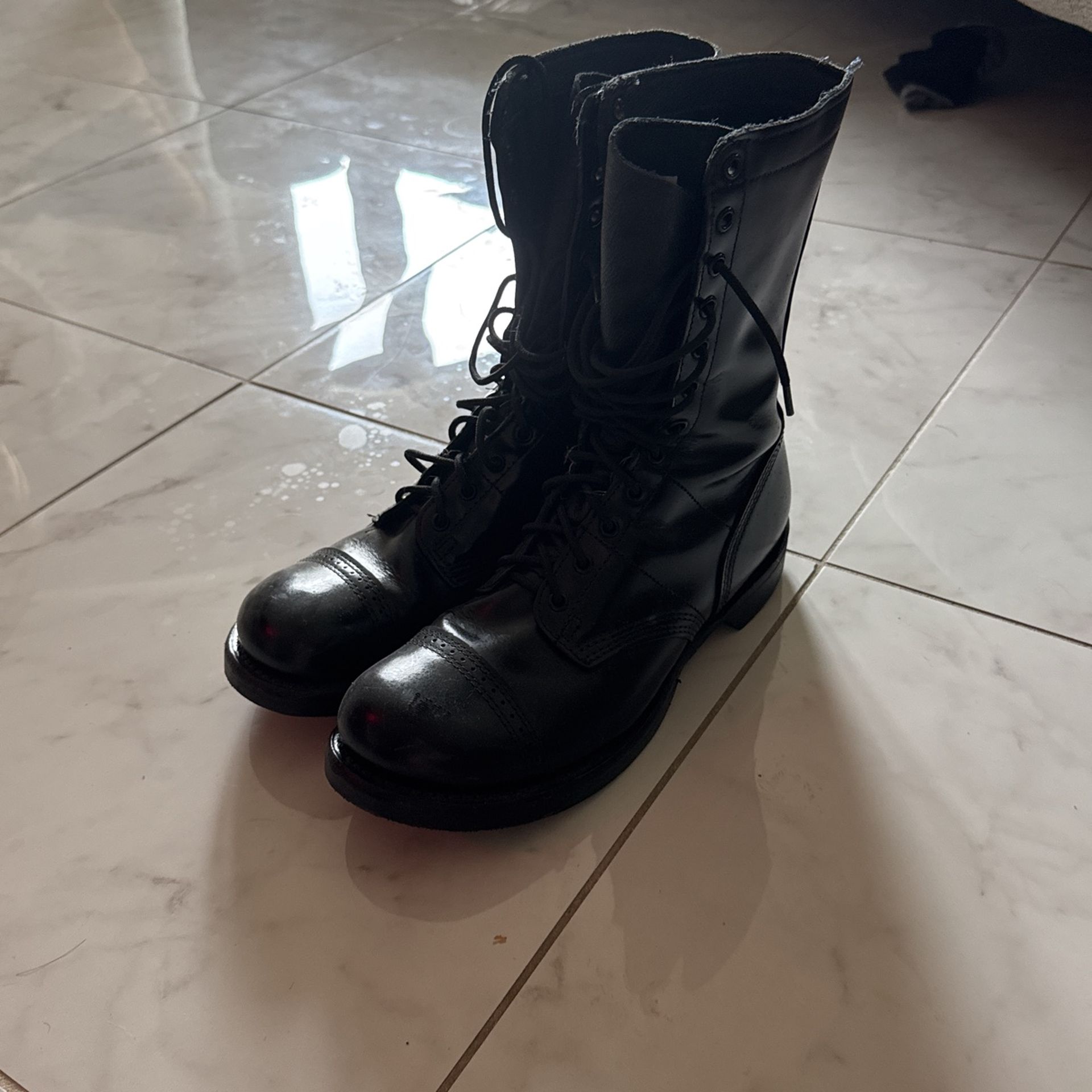 Black Goth Boots 9.5 (military Drop Boots 200$ Value)