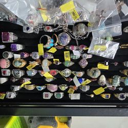 Silver Rings And Watches Lot