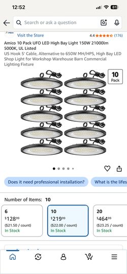 New 10pk ufo led lights $95