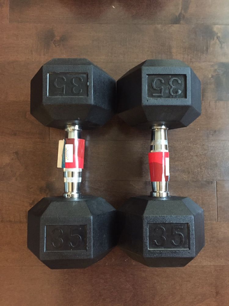 35 lbs Rubber hex Dumbbells! Brand New