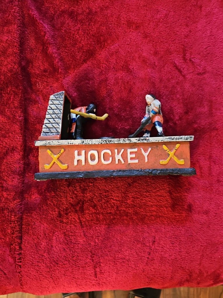 Vintage Cast Iron Hockey Goal Bank