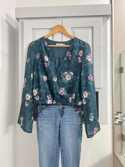 Floral Turquoise Crop Top