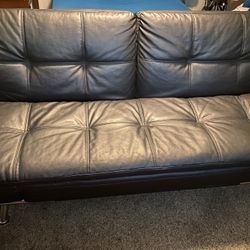 Black, Leather Futon