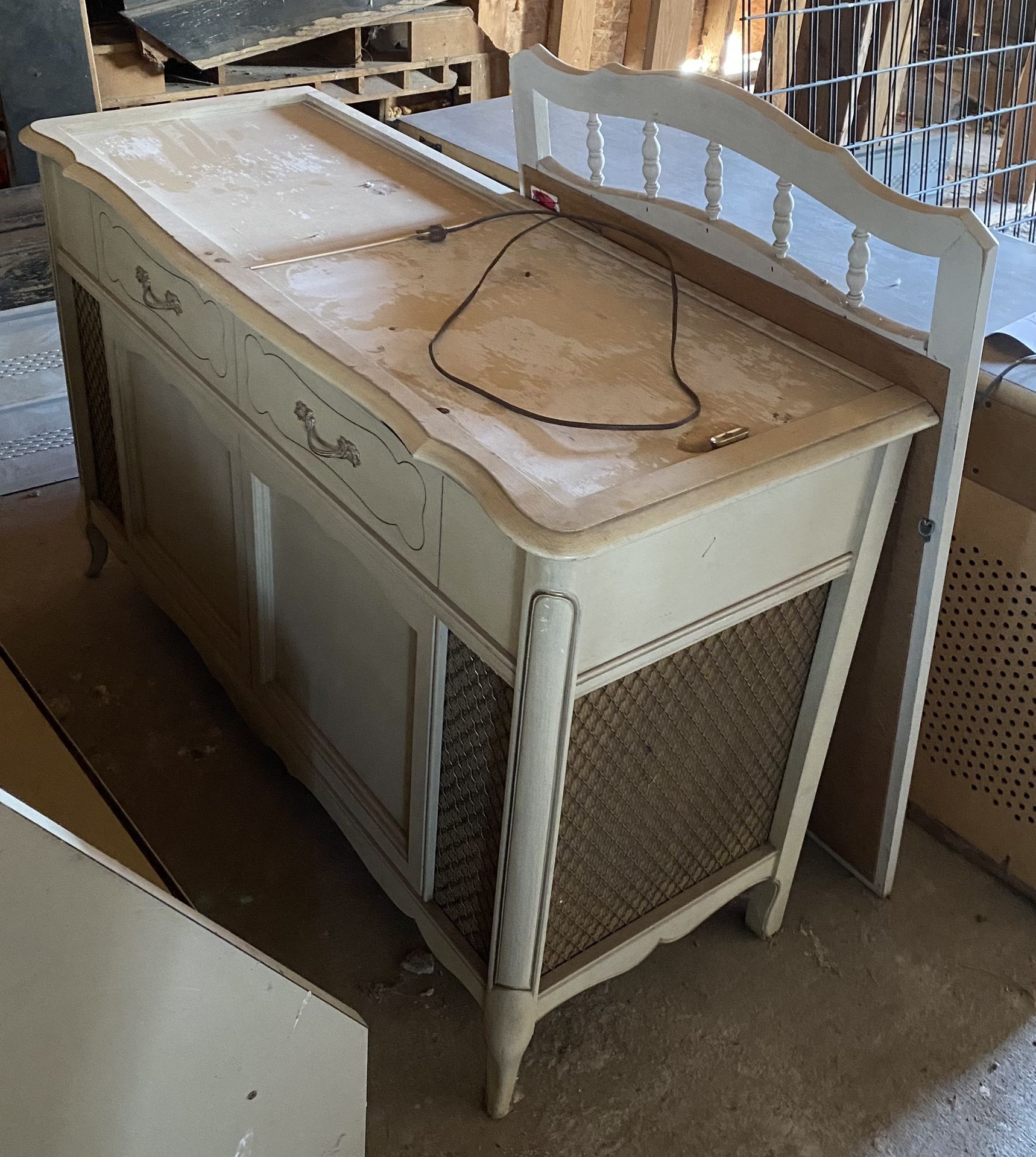 Vintage Stereo Record Player With Matching Mirror