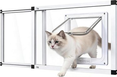 Glass Cat Door for Window,32"-37"