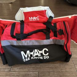 Martial Arts Gear (head Gear, Chest Gear, Arm Guard,shin Guard, Groin Guard, Foot Protector, Sparing Bag And Mouth Guard)