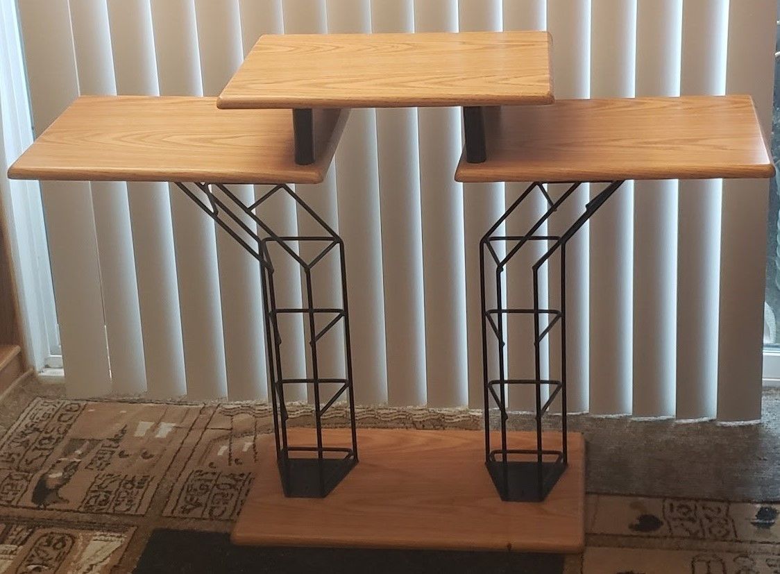 Vintage Industrial Knitting Machine Table/Entertainment Center/Desk with Media Compartments