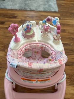 Disney Baby Princess Walker with Wheels, Pink Baby Walkers and Activity Center for Infants