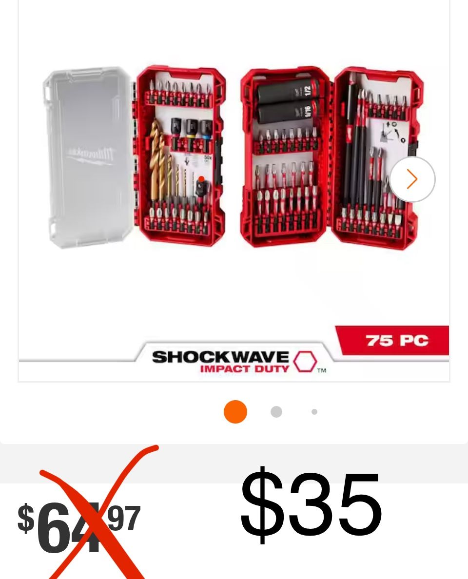 Milwaukee Shockwave Impact Duty 75 Piece Set