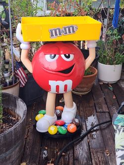 M&M Red Character Candy Store Display with Storage Tray N Wheels

