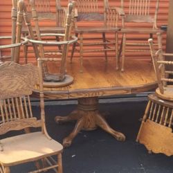 Complete Table And Chairs Real Wood $200 OBO Rain Special 