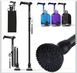 NEW ProTraverse Folding Walking Cane – Adjustable 350 lb Capacity - Black