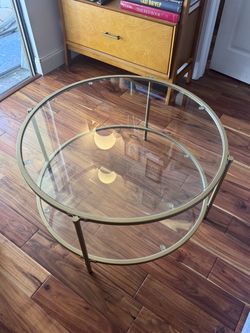 Round Glass Coffee Table – $60