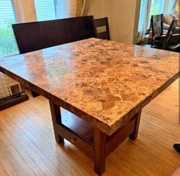 Countertop height large kitchen dining table