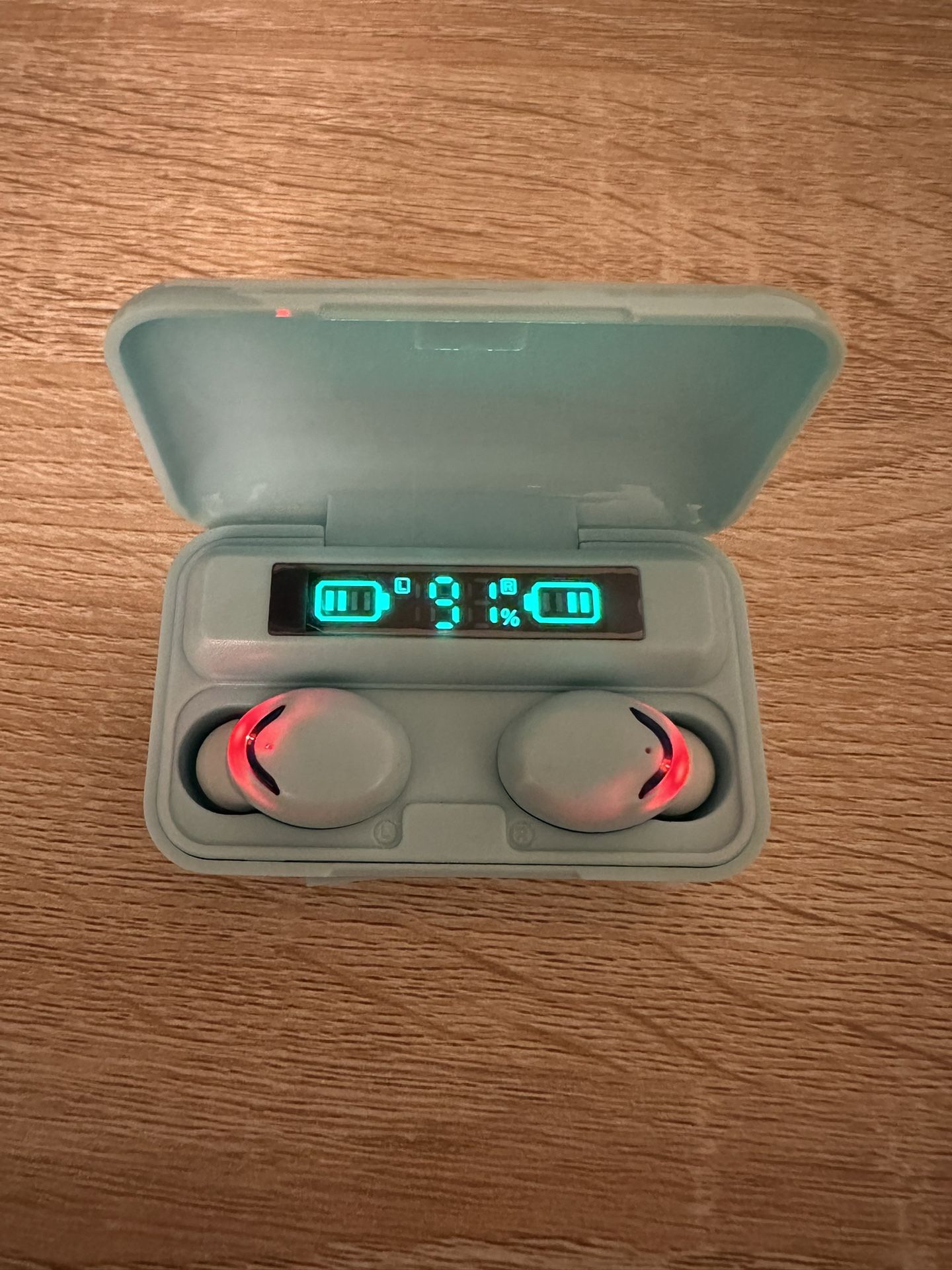 Light Blue Bluetooth 5.0 Earbuds TWS Wireless Headphones Headset Stereo Samsung Android iPhone Earphone Gift.