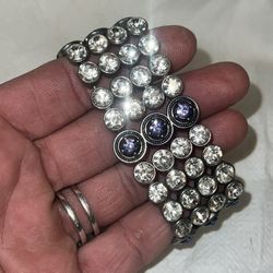 MAKE ME AN OFFER Handmade Silver And Crystal Cuff 