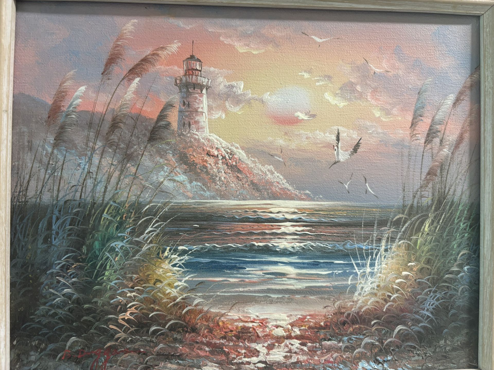 Original B. Duggan Coastal Oil Painting 13 X 15