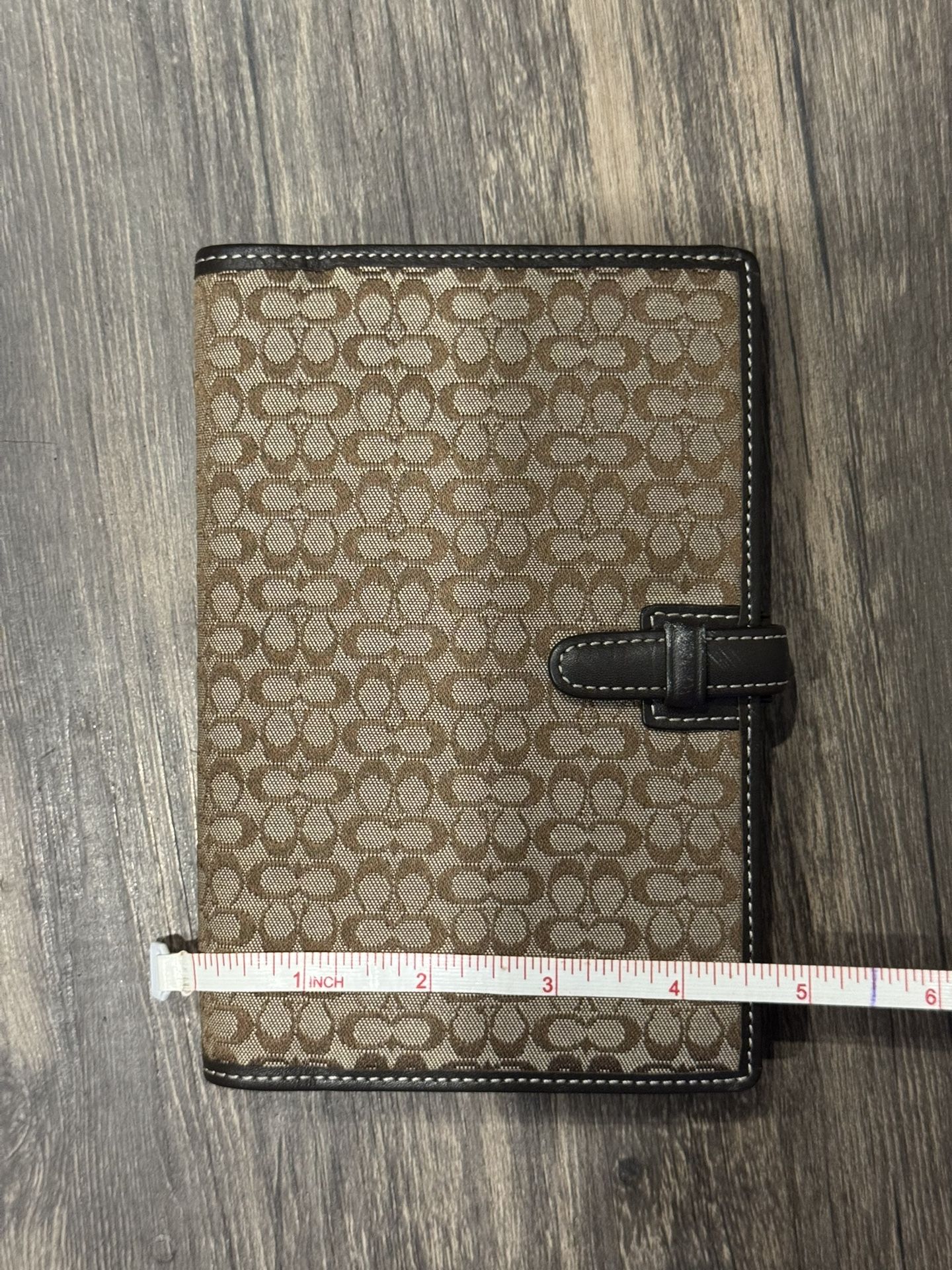 Coach Signature Canvas Address Book w/ Pen Hole