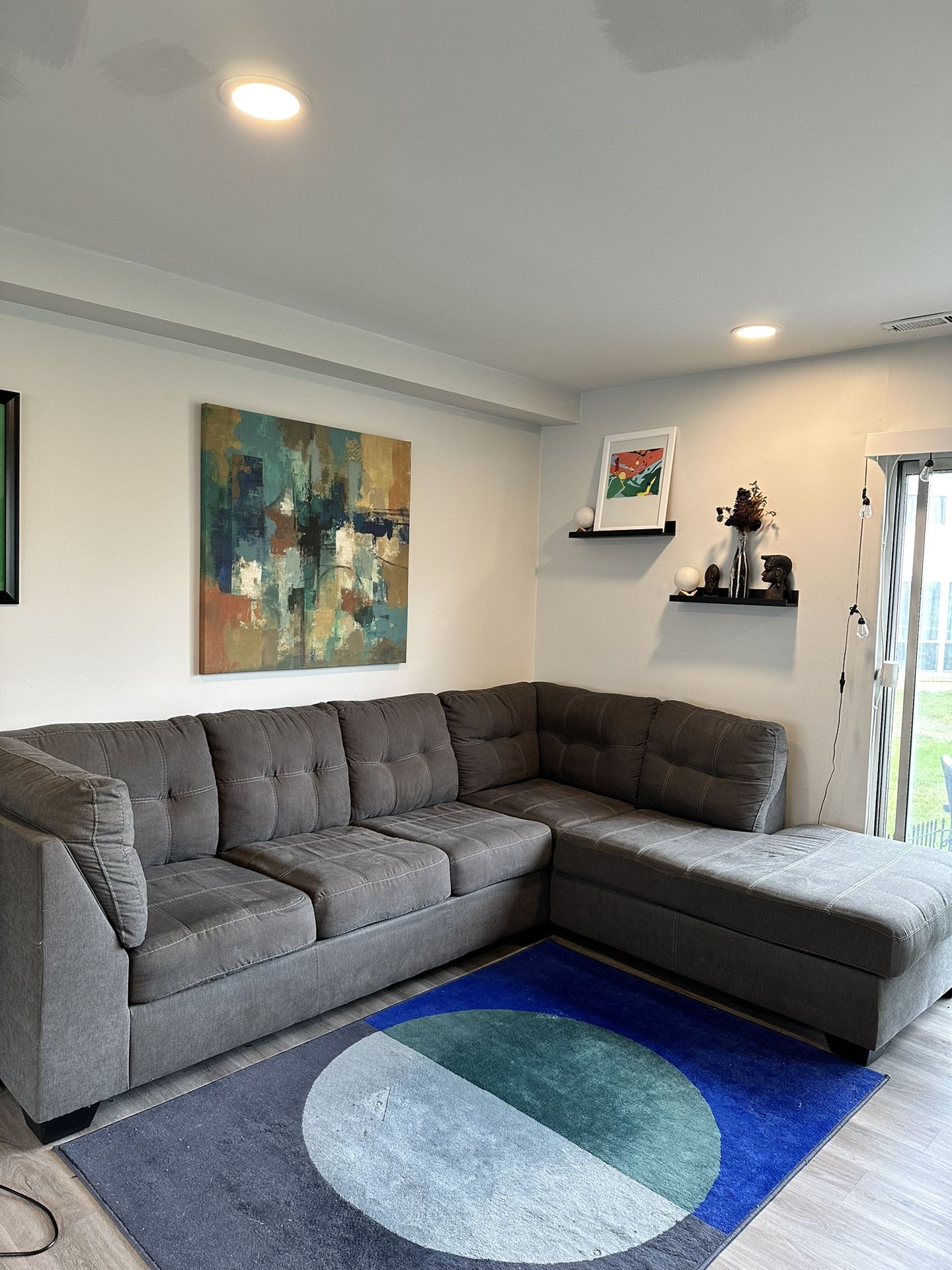 6 Seater Charcoal Gray 2 Pc Sectional Sofa + Ottoman - Raymour & Flanigan