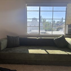 Green corduroy Modular Sofa 96”