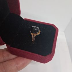 S925 Size 6.75US Black Spinel Stone Size 10x8x6mm