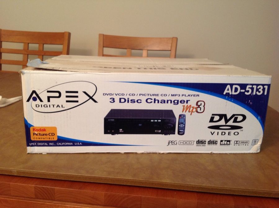 APEX DVD / VCD / CD / PICTURE CD / MPS PLAYER. 3 disc changer / karaoke capable