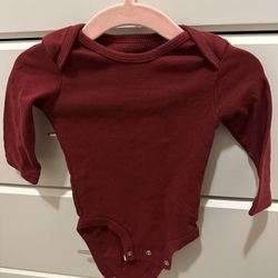 Carters Maroon Baby Bodysuit (Size 6m)