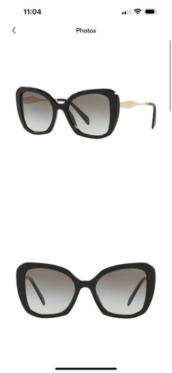 New Prada 53 Mm Black Cat Eye Sunglasses