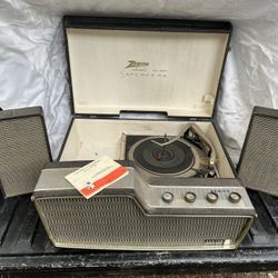 Zenith KPS-80C Mid Century Atomic Age Portable Record Player 