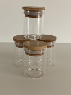 26 x 2 oz borosilicate glass spice jar with bamboo lid