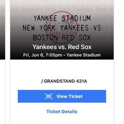 4 Yankees Vs. Red Sox Tickets 