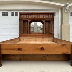 Hard Wood California King Size Storage Bed Frame 
