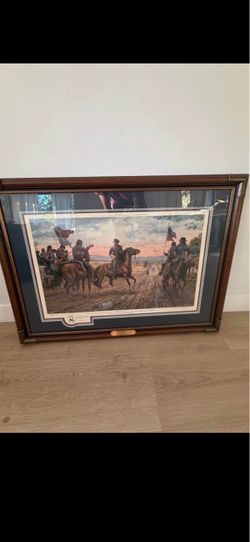 Dale Gallon Civil War Signed Print A Heavy Task Before Us COA Framed