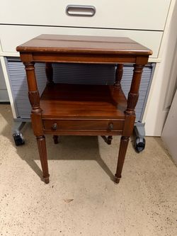 Davis Cabinet Co. Vintage Wood End Table with Drawer