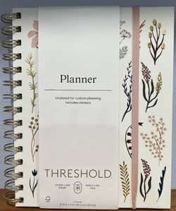 Threshold Undated Calendar Planner Organizer Book Stickers Notes 6.37"