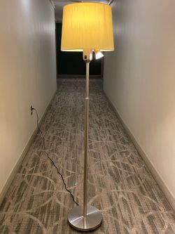 60"H STAINLESS FLOOR LAMP w/Reading Light (pls view all photos & complete details) - firm posted price.