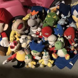 Sonic & Mario Plushies