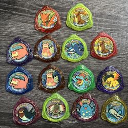 2005 Pokemon Tazo Panini Kraks (14pcs) and Launchers (5pcs)