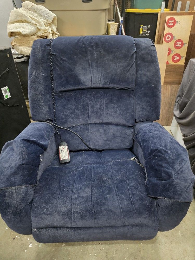 Dark Blue Massing Recliner