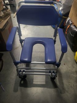 Rolling Shower Commode Chair with Wheels