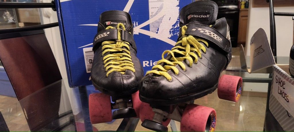 Riedell 105 B Vintage Carrera Black Quad Speed Skates Size 12