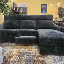 New Power Reclining Sofa Chaise With Storage!