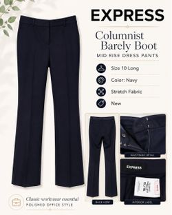 Express Columnist Barely Boot Midrise pant 10 Tall