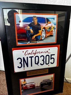 Fast and furious Paul walker Supra plate