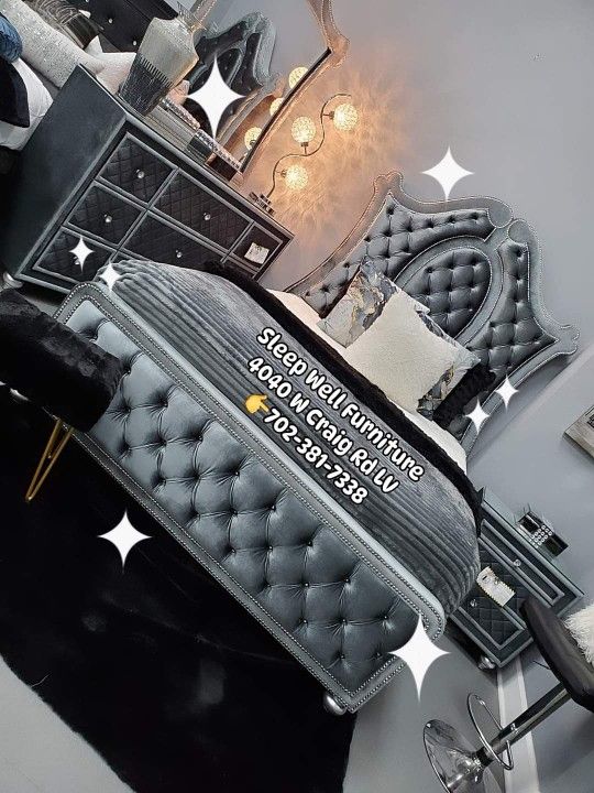 ✨️ 4pc Queen Bedroom 🌟 Furniture Sectionals, Dining Table Sets Avail 
