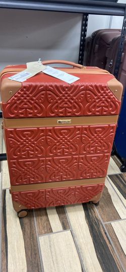Thalia Sodi Red Embossed Hardshell Spinner Luggage